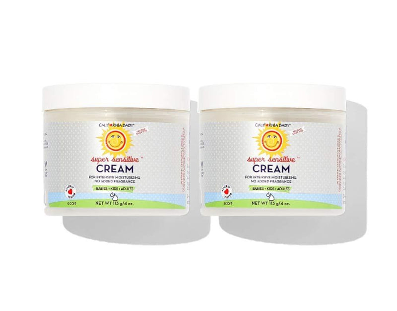 California Baby Super Sensitive Moisturizing Cream (4 oz.) | Sensitive Skin | Plant-Based | Vegan Friendly | Fragrance Free | Soothes irritation caused by dry skin on Face, Arms and Body | 2 Pack - BeesActive Australia