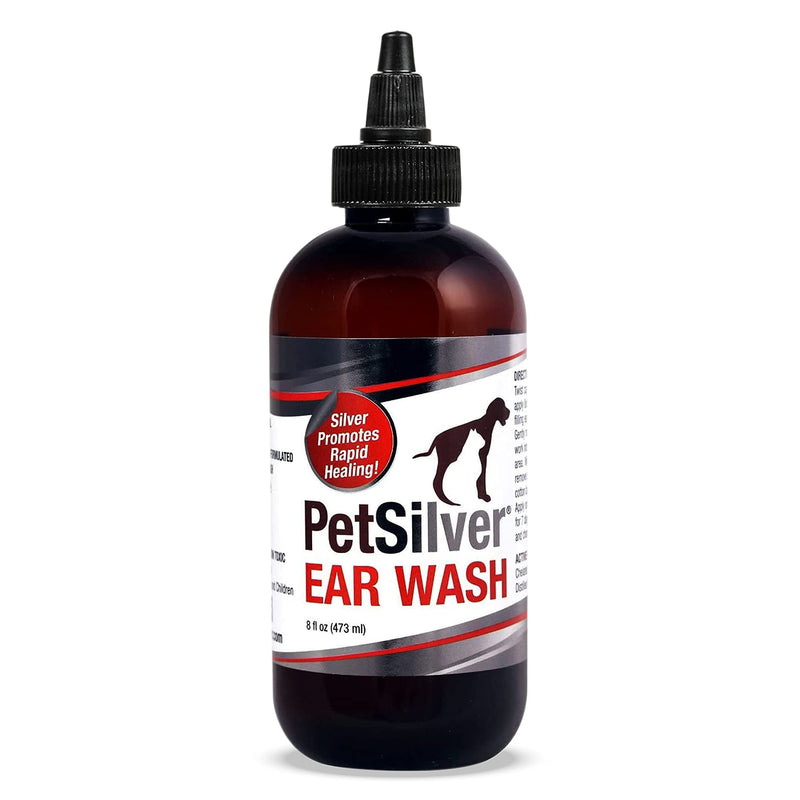 PetSilver Ear Wash Drops with Chelated Silver, Made in USA, Natural Ear Solution, Odorless Formula, Easy to Apply 8 oz - BeesActive Australia