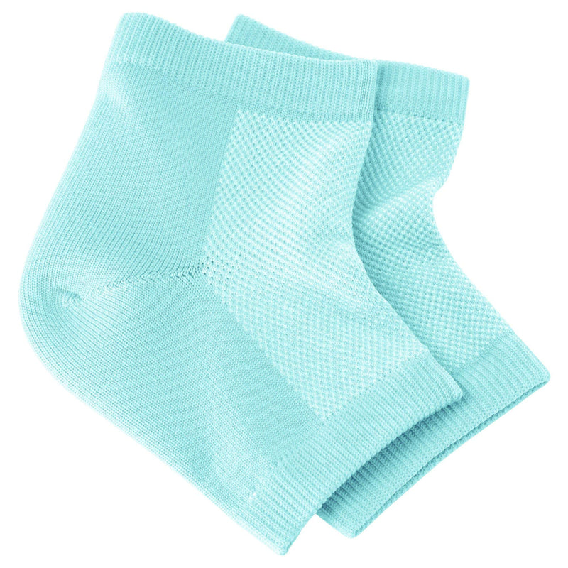 NatraCure Vented Moisturizing Gel Heel Sleeves - (Skin softening footcare treatment socks for Cracked heels, Dry feet, Foot calluses, Rough heel socks - (608-M CAT) - Color: Aqua Blue - Size: Regular One Size - BeesActive Australia