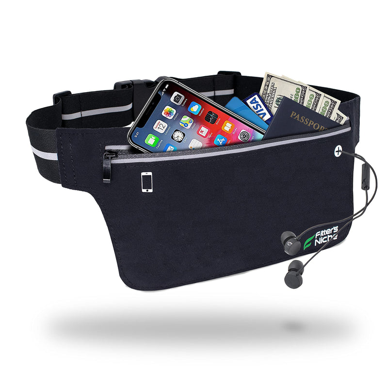 Ultra Slim Running Belt Fanny Pack, Water Resistant Fashion Sports Waist Bag, Reflective Adjustable Elastic Belt, Holds Phones up to 6.7inch, Men Women Indoor Outdoor Sports Workouts Gym Exercises - BeesActive Australia