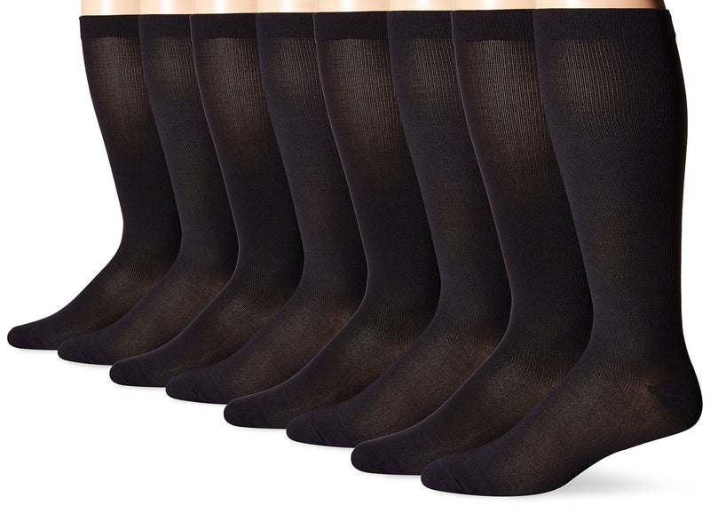 MediPEDS Men's 4 Pack Mild Compression Over The Calf Socks Shoe Size: 9-12 Black - BeesActive Australia