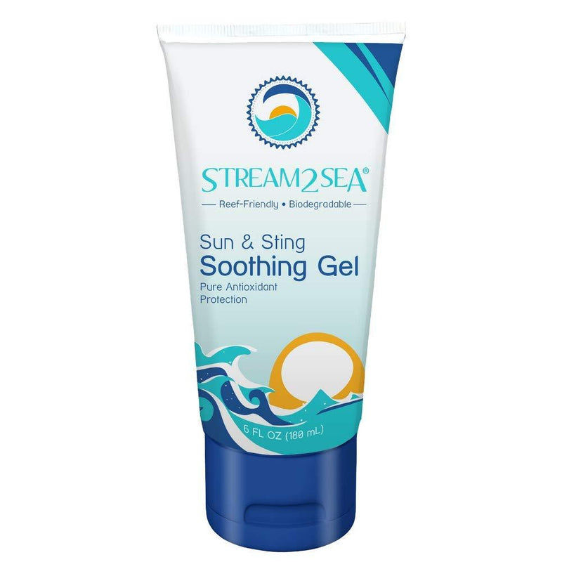 Stream2Sea After Sun & Sting Relief Gel - All-In-One Relief for Sensitive Skin & Sunburn, Sting & Bug Bites Natural & Aloe Vera, Green Tea (6 Fl Oz) 6 Fl Oz - BeesActive Australia