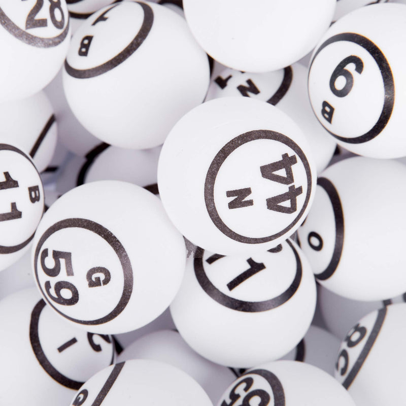 MR CHIPS Numbered Bingo Balls Replacement 1.57 Inch (40 mm) - Double Numbered White Bingo Ping Pong Balls for Bingo Cage Only White Double Number - BeesActive Australia