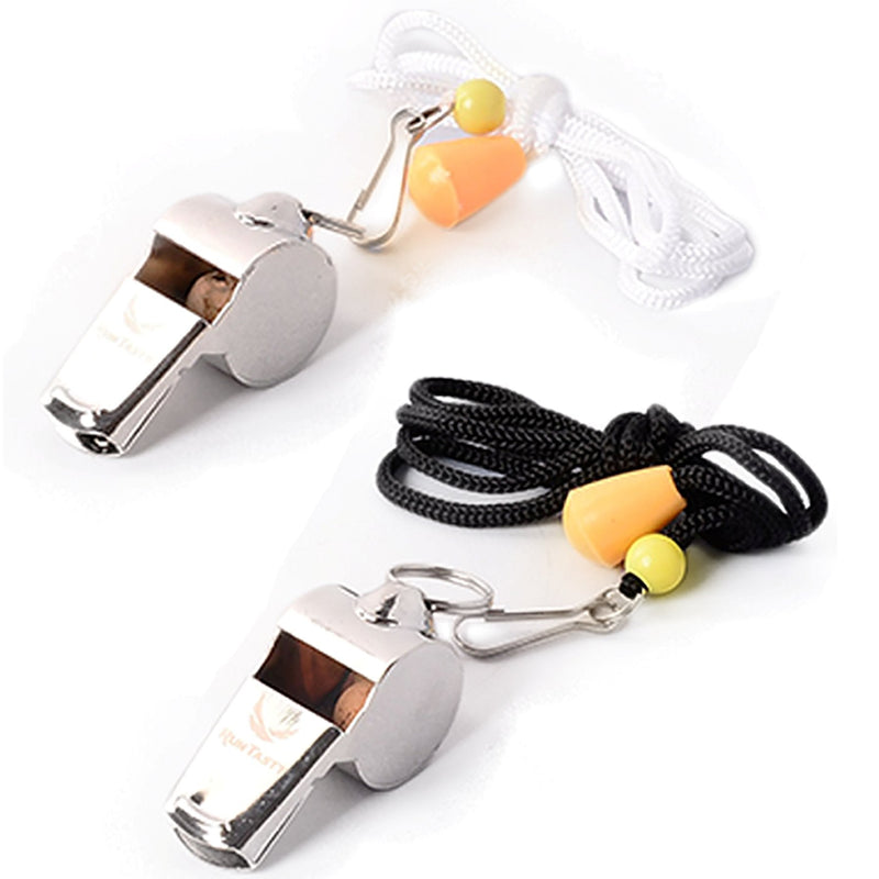 [Voted No.1 Whistles] Premium Metal Whistle Pack of 2 with Adjustable & Removable Lanyard. Ideal for Survival, Teacher, Football/Basketball/Soccer Coach, Sports, Safety, Emergency or Protection! - BeesActive Australia