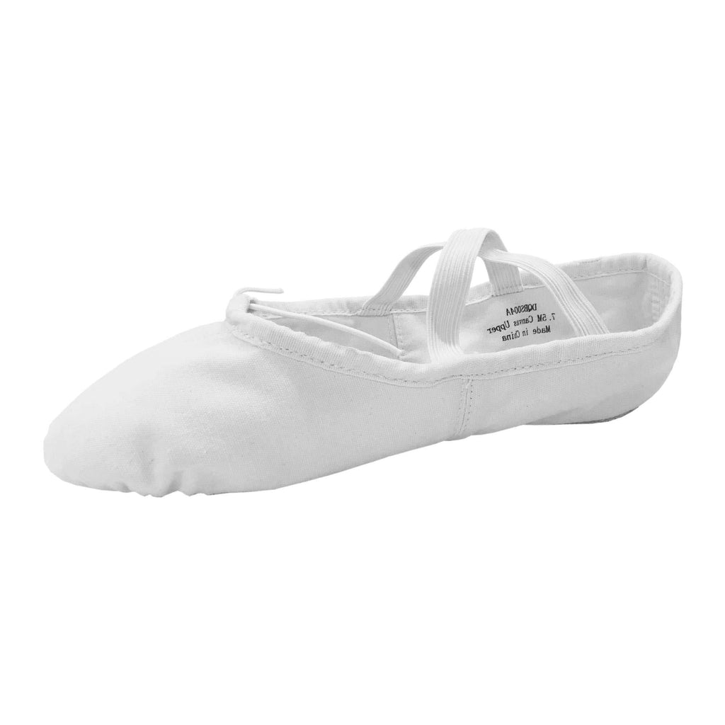 [AUSTRALIA] - Danzcue Ballet Slipper for Girls, Split Sole Canvas Ballet Shoes 11.5 Little Kid White 