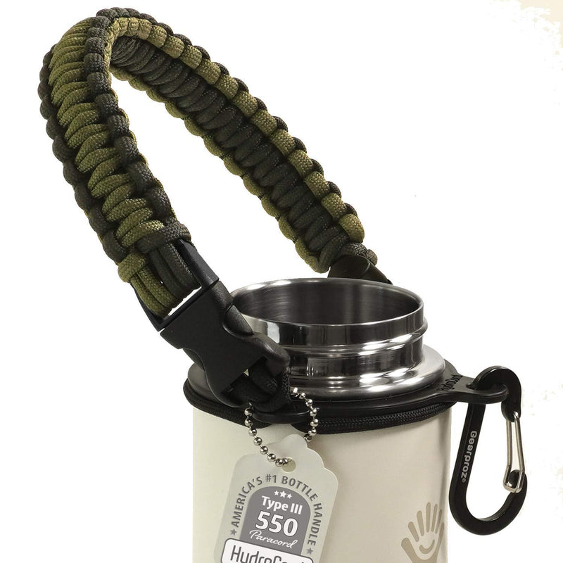 Gearproz Paracord Handle for Hydro Flask - America's No. 1 Paracord Survival Strap Carrier for Hydroflask Wide Mouth Water Bottles (12 to 64 oz) Army Green/Black - BeesActive Australia