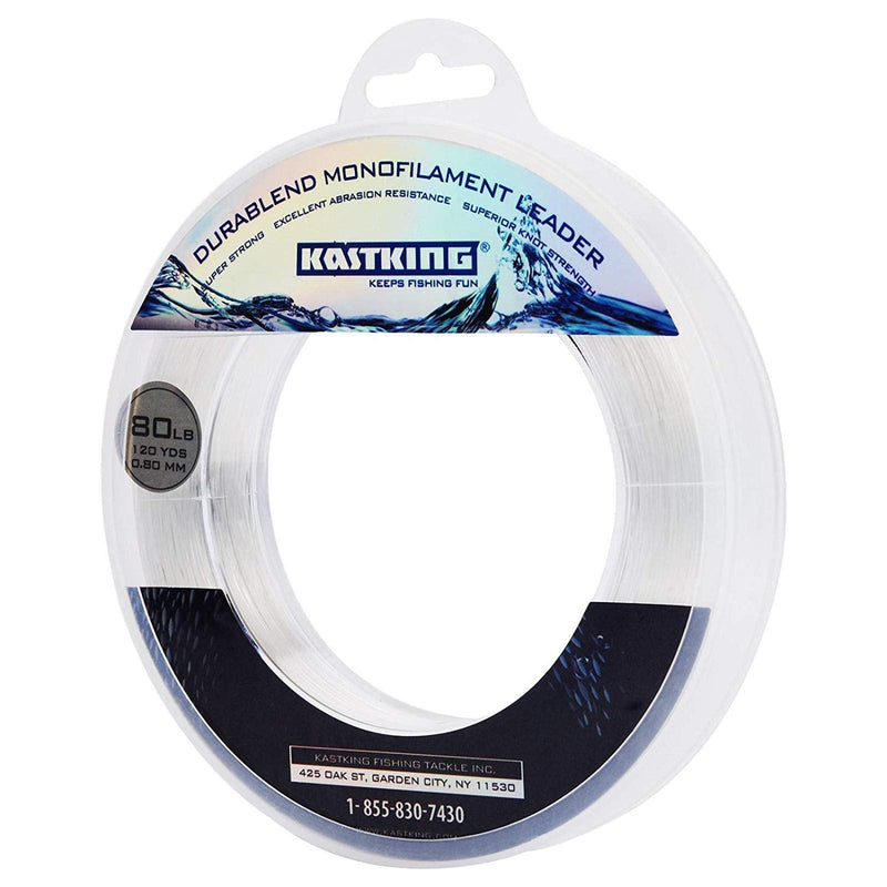 KastKing DuraBlend Monofilament Leader Line - Premium Saltwater Mono Leader Materials - Big Game Spool Size 120Yds/110M Clear 20 LB (Wound on Spool) 0.40mm - BeesActive Australia