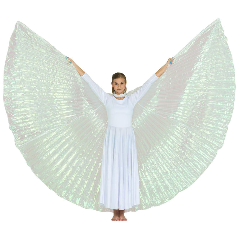 [AUSTRALIA] - Danzcue 360 Degree Worship Isis Wings Iridescent White Medium-Large 