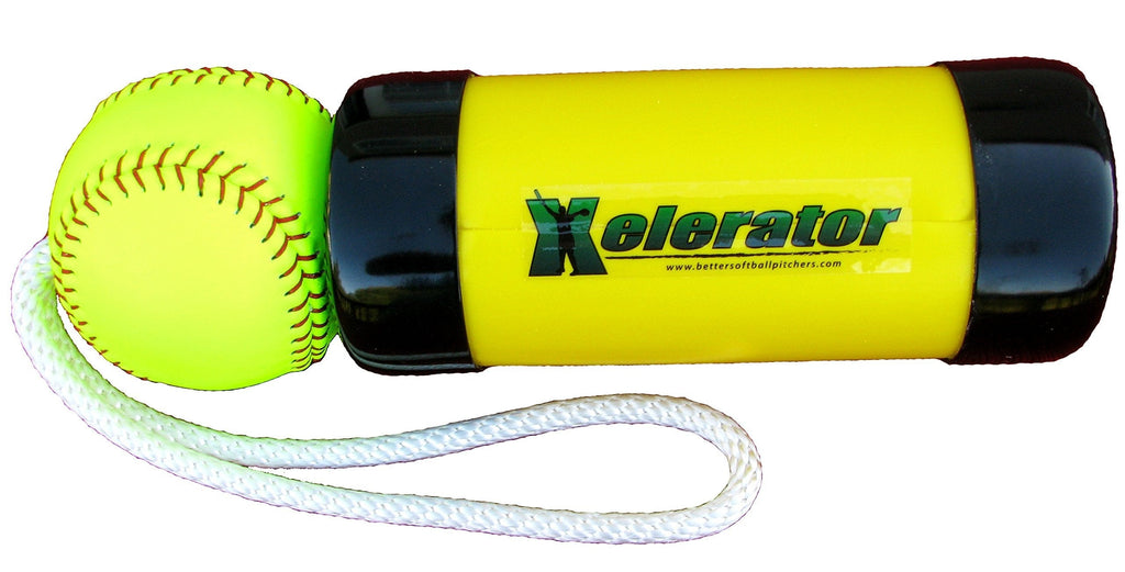 [AUSTRALIA] - The Composite Xelerator Fastpitch Softball Pitching Trainer and Warm Up Tool with 12 Inch Premium Leather Indoor Ball for Improved Grip 