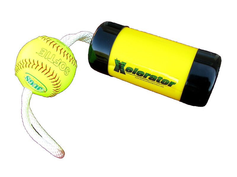 [AUSTRALIA] - The Ultimate Xelerator Fastpitch Softball Pitching Trainer and Warm Up Tool with 12 Inch Premium Leather Indoor Ball for Improved Grip 