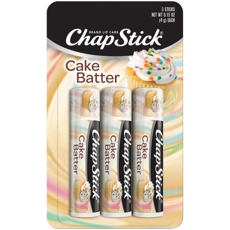 ChapStick Classic Skin Protectant Flavored Lip Balm Tube, Limited Edition, 0.15 Ounce Each (Cake Batter Flavor, 1 Blister Packs of 3 Sticks) - BeesActive Australia
