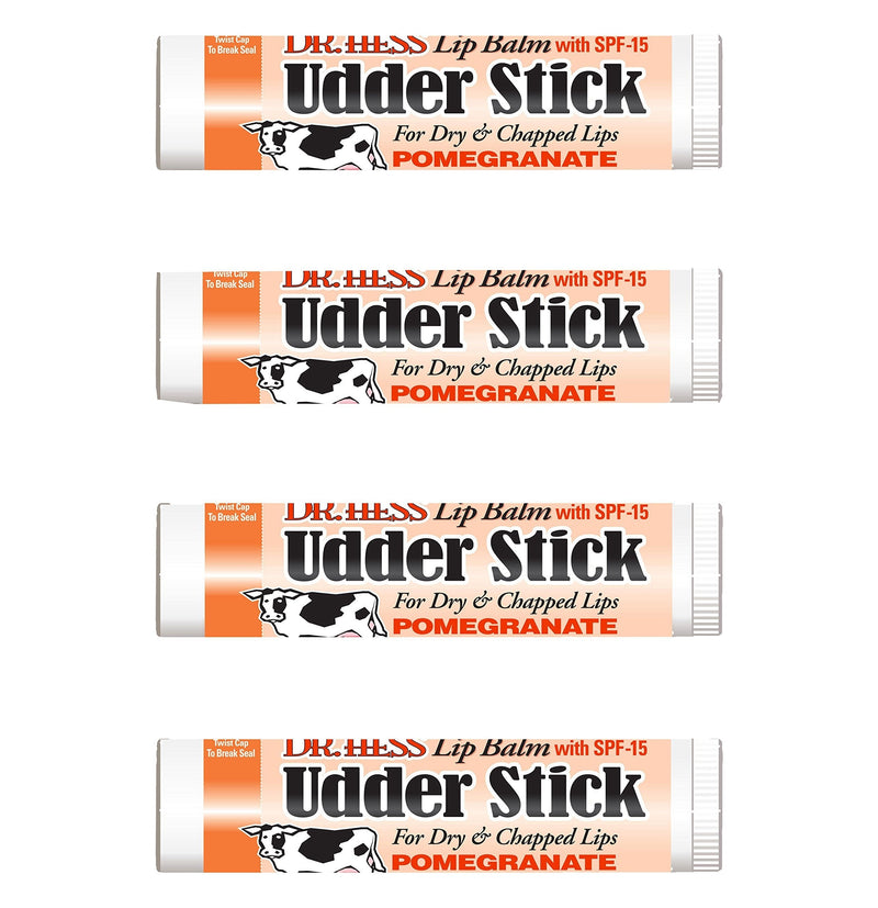 Dr Hess Udder Stick Lip Balm, Pomegranate, 4 Count 0.15 Ounce (Pack of 4) - BeesActive Australia
