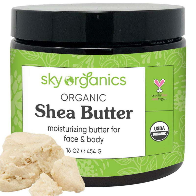 USDA Organic Shea Butter by Sky Organics (16 oz) 100% Pure Unrefined Raw African Shea Butter for Face and Body Moisturizing Natural Body Butter for Dry Skin 1 Pound (Pack of 1) - BeesActive Australia