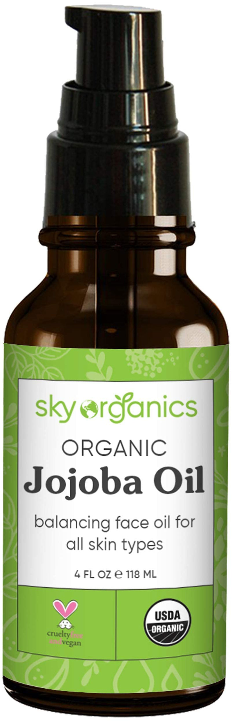 Organic Jojoba Oil by Sky Organics (4 fl oz) USDA Organic 100% Pure and Cold-pressed Unrefined Jojoba Oil for Oily and Dry Skin Hair and Nails Balancing Face Oil Non-Greasy Moisturizer - BeesActive Australia