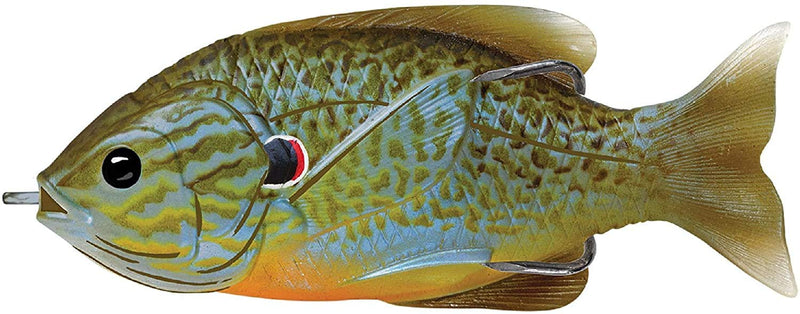 [AUSTRALIA] - LiveTarget Sunfish Hollow Body Fishing Bait with Topwater Depth & #4/0 Hook 3.5" Natural/Blue Pumpkinseed 