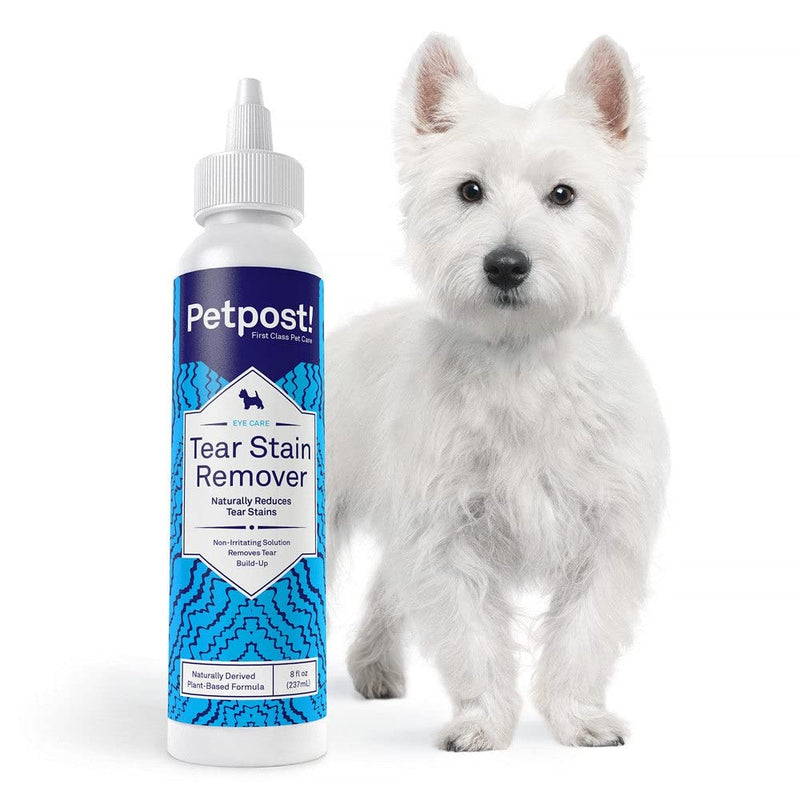 Petpost | Tear Stain Remover for Dogs - Best Natural Eye Treatment for White Fur - Soothing Coconut Oil - Maltese, Shih Tzu, Chihuahua Angels Approved - Chemical and Bleach Free - 8 Oz. - BeesActive Australia
