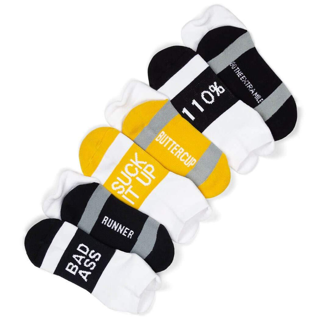 [AUSTRALIA] - Inspirational Athletic Running Socks by Gone For a Run | Women's Woven Low Cut | Inspirational Slogans | Set of 3 pairs Adrenaline Runner 