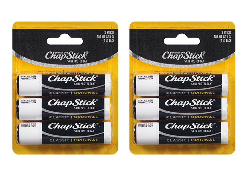 2 Pack of 3 ChapStick Classic Original Flavor 0.15 Ounce Lip Balm Tube - BeesActive Australia