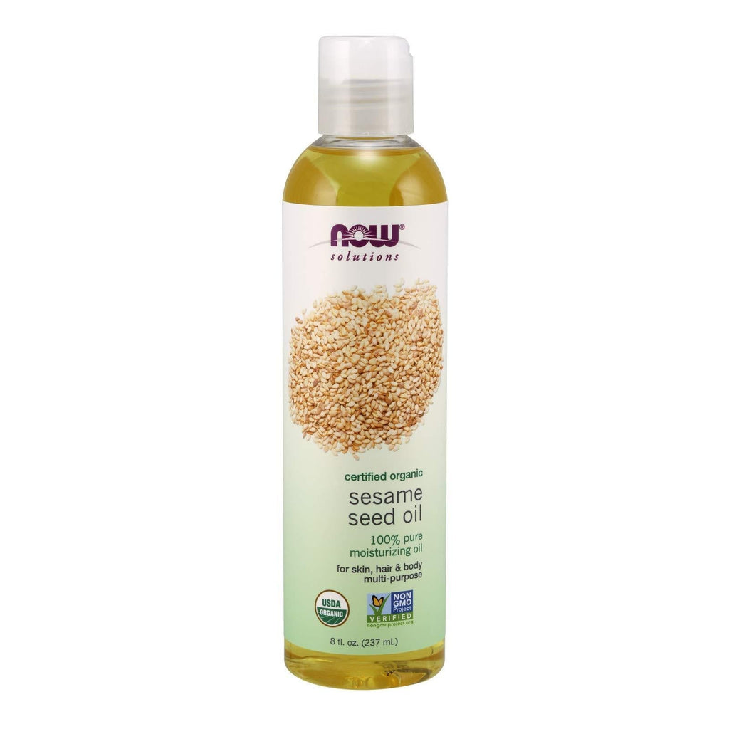 NOW Solutions, Organic Sesame Seed Oil, 100% Pure Moisturizing Oil for Skin and Hair, with Vitamins, Minerals and Phytonutrients, 8-Ounce - BeesActive Australia