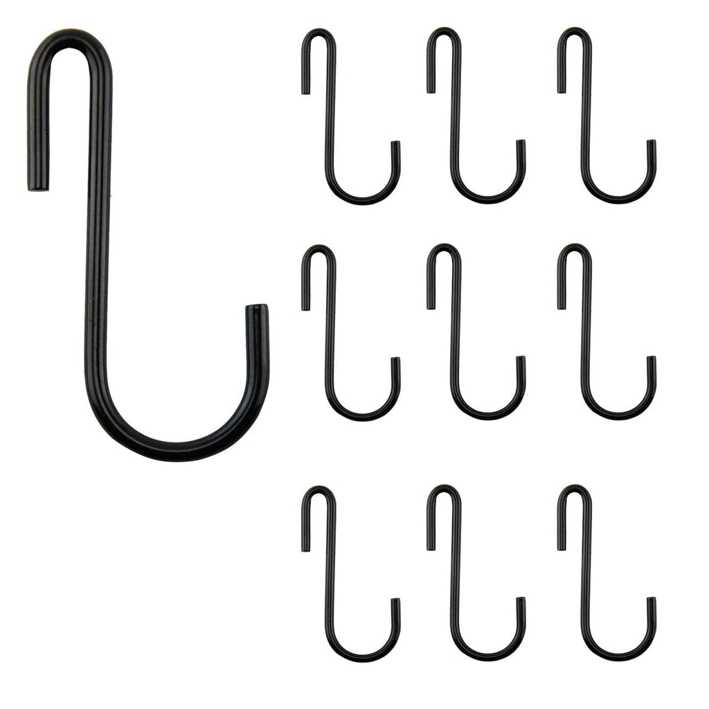 WALLNITURE Multipurpose S Shape Utility Hooks Stainless Steel Black 3.5 Inches Set of 10 - BeesActive Australia