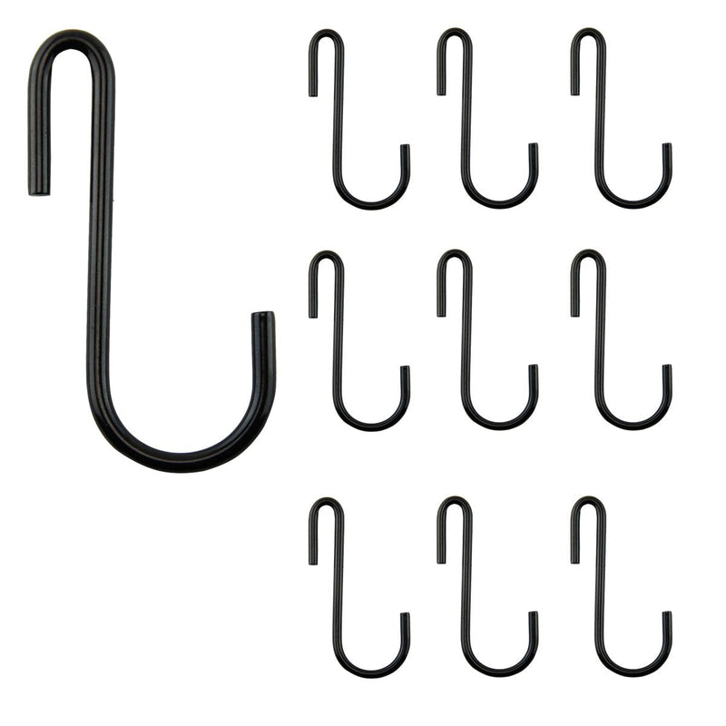 WALLNITURE Multipurpose S Shape Utility Hooks Stainless Steel Black 3.5 Inches Set of 10 - BeesActive Australia