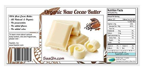 1/2 Lb Organic Cocoa Butter, Pure, Raw, Unprocessed. Incredible Quality and Scent. Use for Lotion, Cream, Lip Balm, Oil, Stick, or Body Butter. Non-GMO By SaaQin - BeesActive Australia