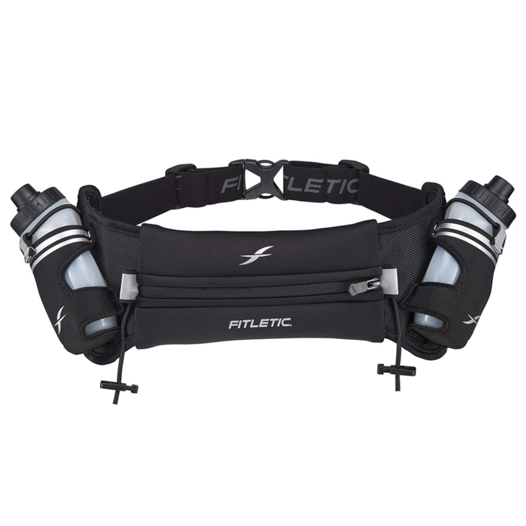 [AUSTRALIA] - Fitletic Hydra 16 Oz Hydration Belt, Striped Black, Small/Medium 