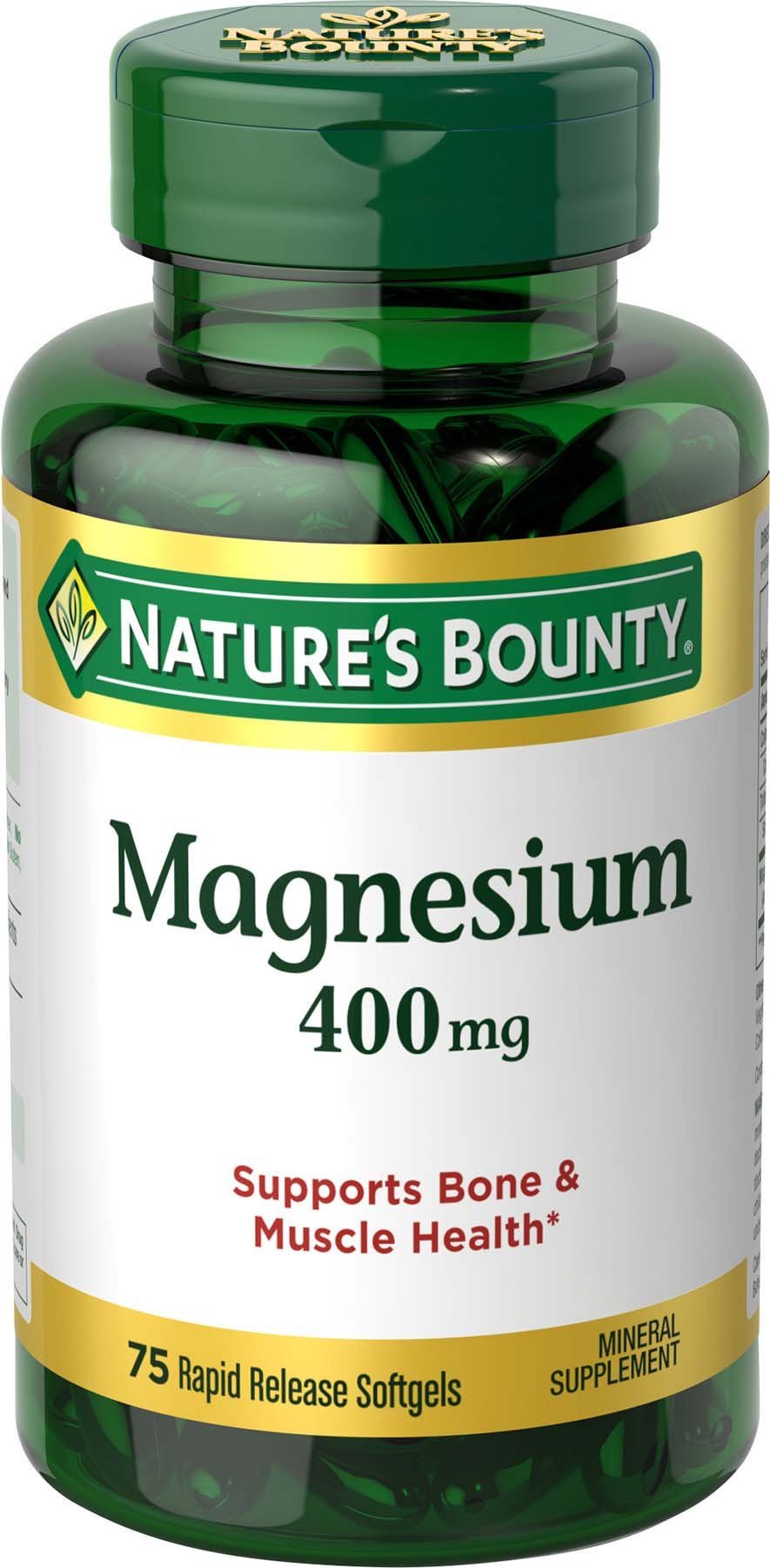 Nature's Bounty Magnesium 400 mg, 75 Softgels - BeesActive Australia