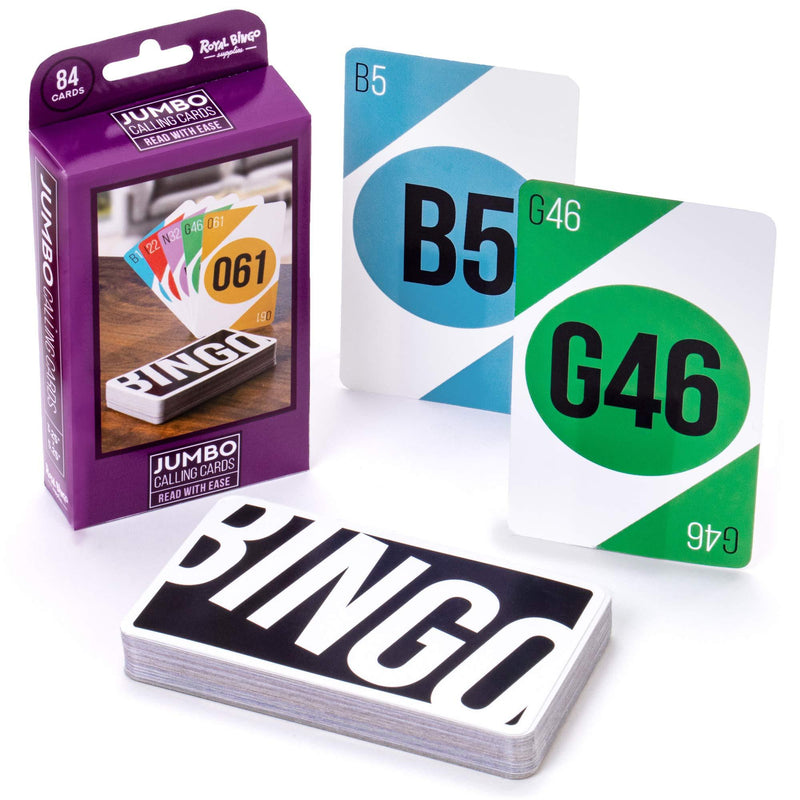 [AUSTRALIA] - Royal Bingo Supplies Jumbo 5.25" x 3.25" Bingo Calling Cards, Pack of 84 