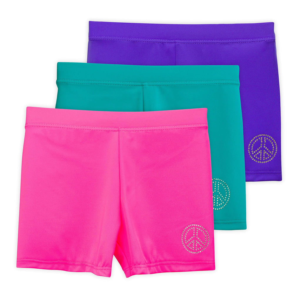 [AUSTRALIA] - Lucky & Me | Ella Girls Dance Shorts for Gymnastics & Dancewear | Multicolor | 3-Pack 4T / 5T Rosey Posey - 3 Pack 