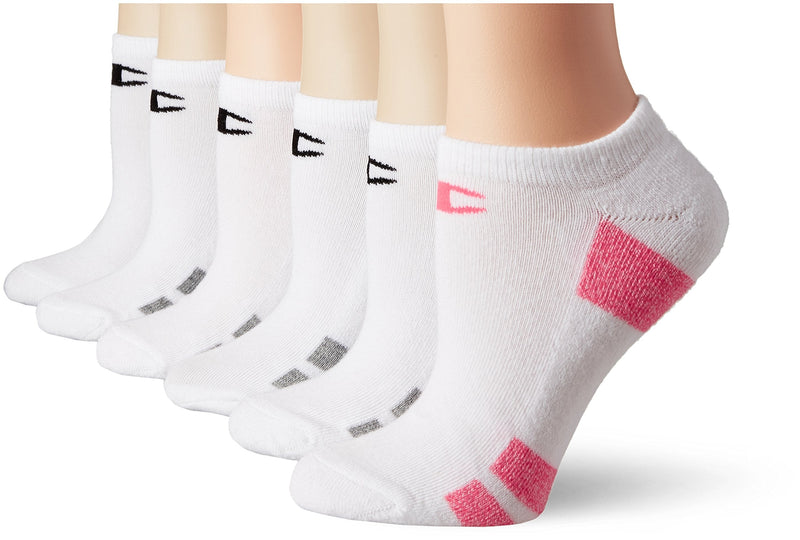 Champion Women's Double Dry 6-Pair Pack Performance No Show Cushioned Socks 5-9 White/Assorted - BeesActive Australia