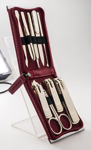 World No. 1, Three Seven 777 Travel Manicure Pedicure Grooming Kit Set - Nail Clipper (Total 9 Pcs, Model: TS-970RG).. Since 1975. Made in Korea (Red Case & Gold) 1 Set - BeesActive Australia