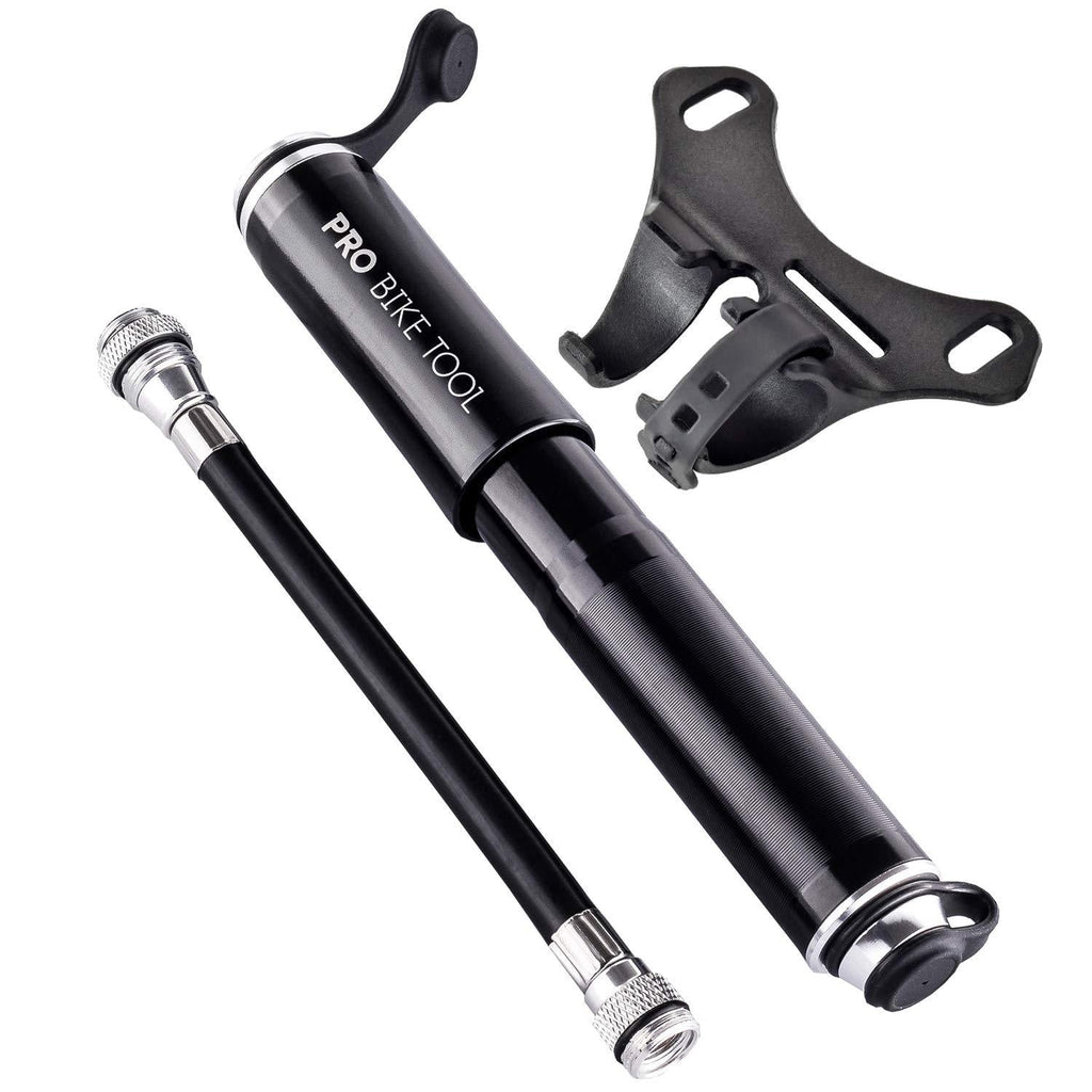 PRO BIKE TOOL Mini Bike Pump Classic Edition - Fits Presta and Schrader valves - High Pressure PSI - Bicycle Tire Pump for Road and Mountain Bikes Classic Edition Black - BeesActive Australia