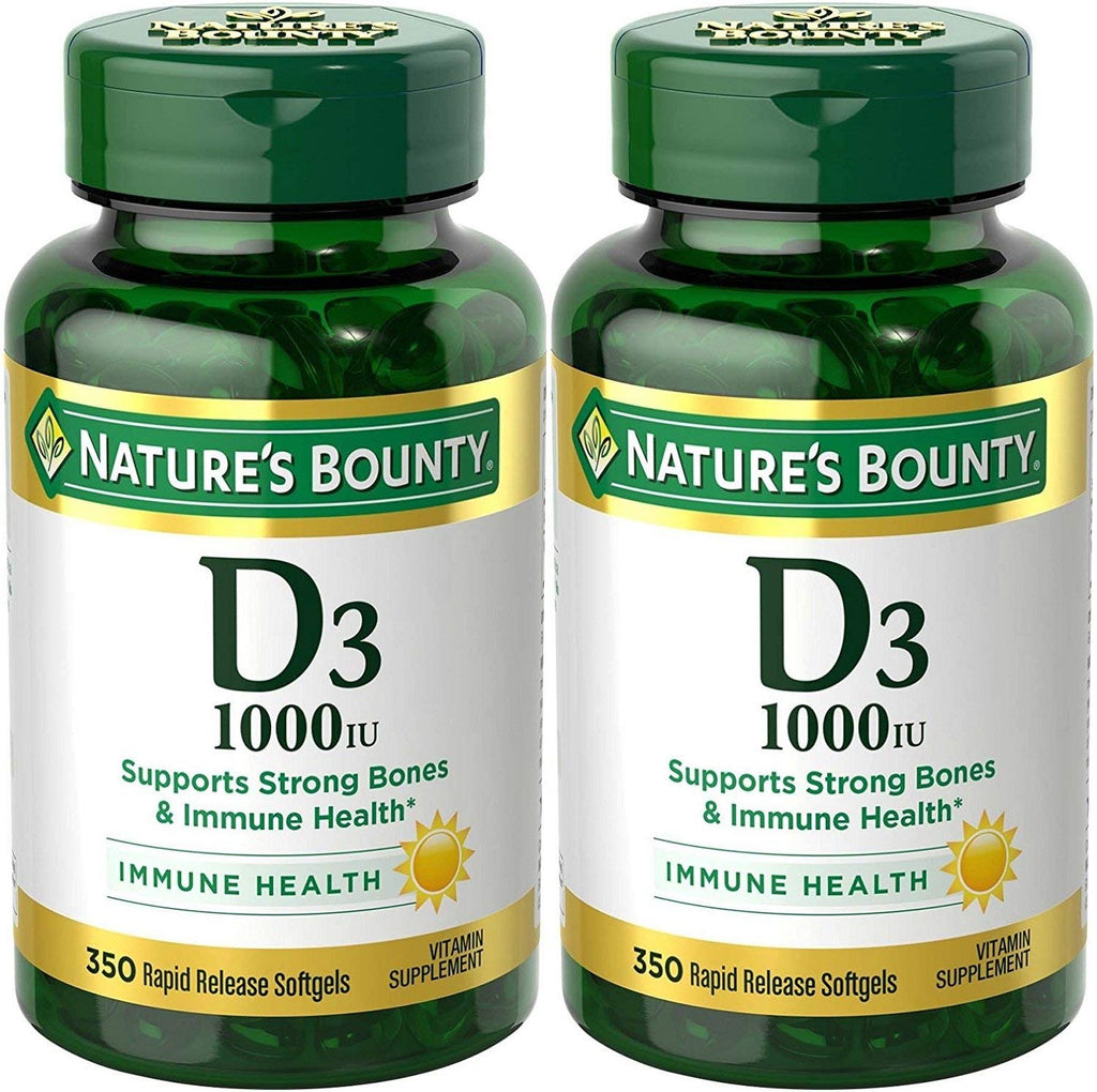 Nature's Bounty Vitamin D3 - 1000 IU, 700 Softgels (2 X 350 Count Bottles) - BeesActive Australia