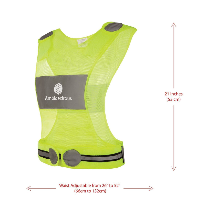 [AUSTRALIA] - Reflective Vest for Running or Cycling + Jogging & Dog Walking | Adjustable Waist 26-52 inches | Yellow Breathable Mesh Fabric Running Vest Reflector | High Visibility Safety Gear for Men and Women 