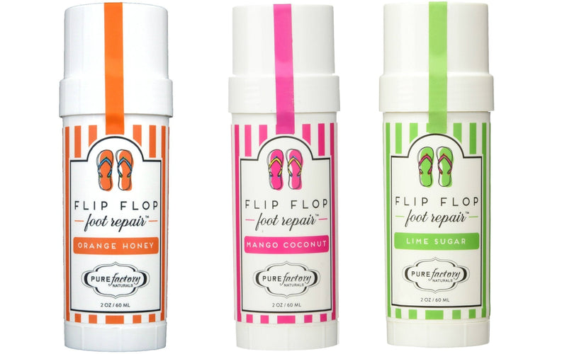 PureFactory Naturals Flip Flop Foot Repair Stick Set of 3 Lime Sugar, Mango Coconut and Orange Honey by Pure Factory - BeesActive Australia