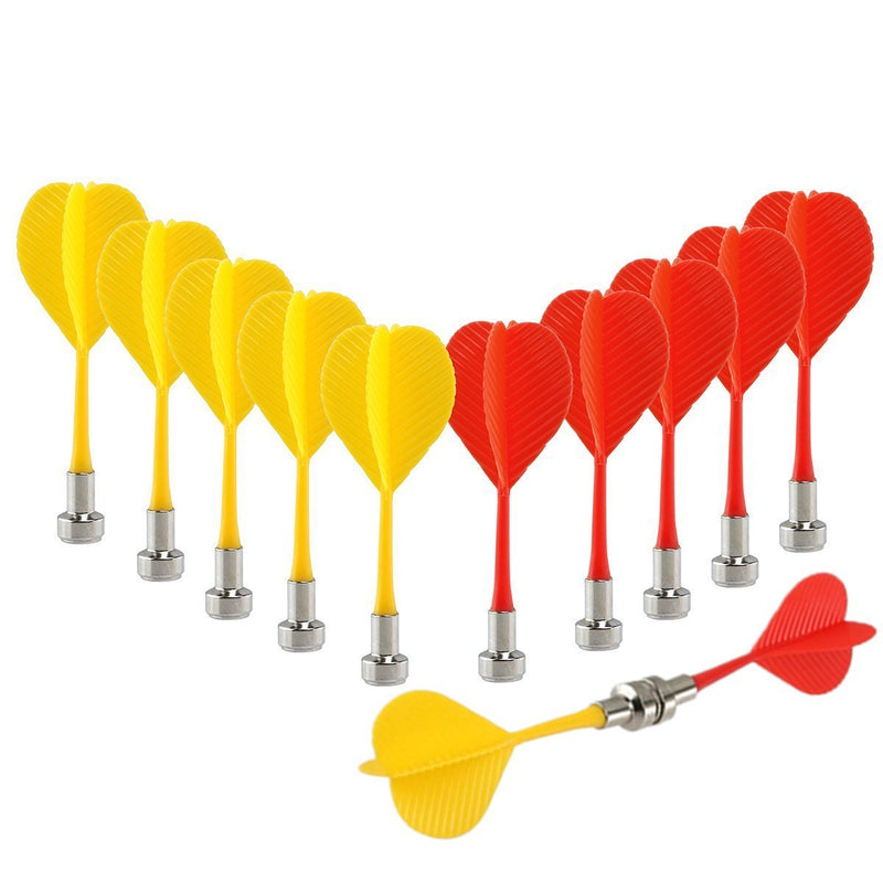 [AUSTRALIA] - Yalis Magnetic Darts 12 Packs, Replacement Dart Game Safety Plastic Darts, Red and Yellow 