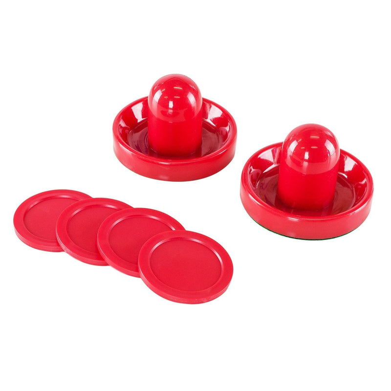 Super Z Outlet Light Weight Air Hockey Red Replacement Pucks & Slider Pusher Goalies for Game Tables, Equipment, Accessories (2 Striker, 4 Puck Pack) - BeesActive Australia