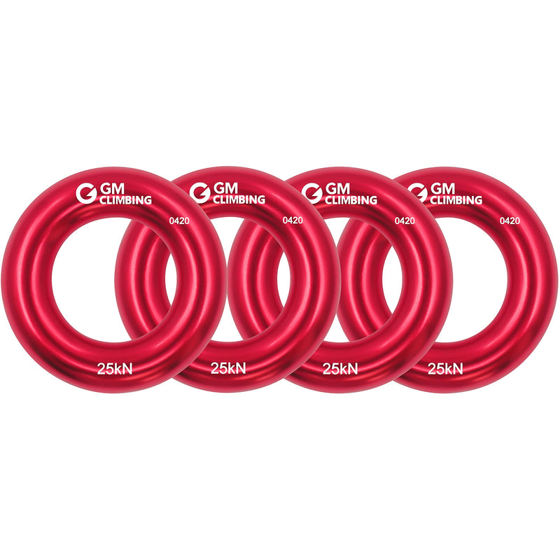 GM CLIMBING Rappel Ring 25kN for Rock Climbing Arborist Rescue Slackline Hammock Pack 3. Small-Red Pack of 2 - BeesActive Australia