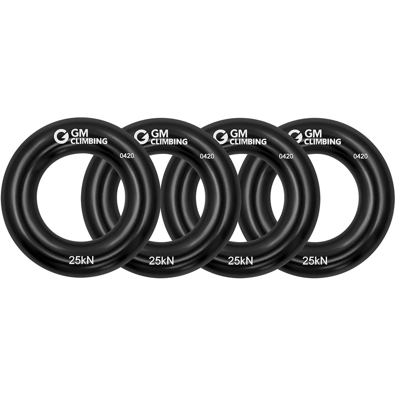GM CLIMBING Rappel Ring 25kN for Rock Climbing Arborist Rescue Slackline Hammock Pack 1. Small-Black Pack of 2 - BeesActive Australia