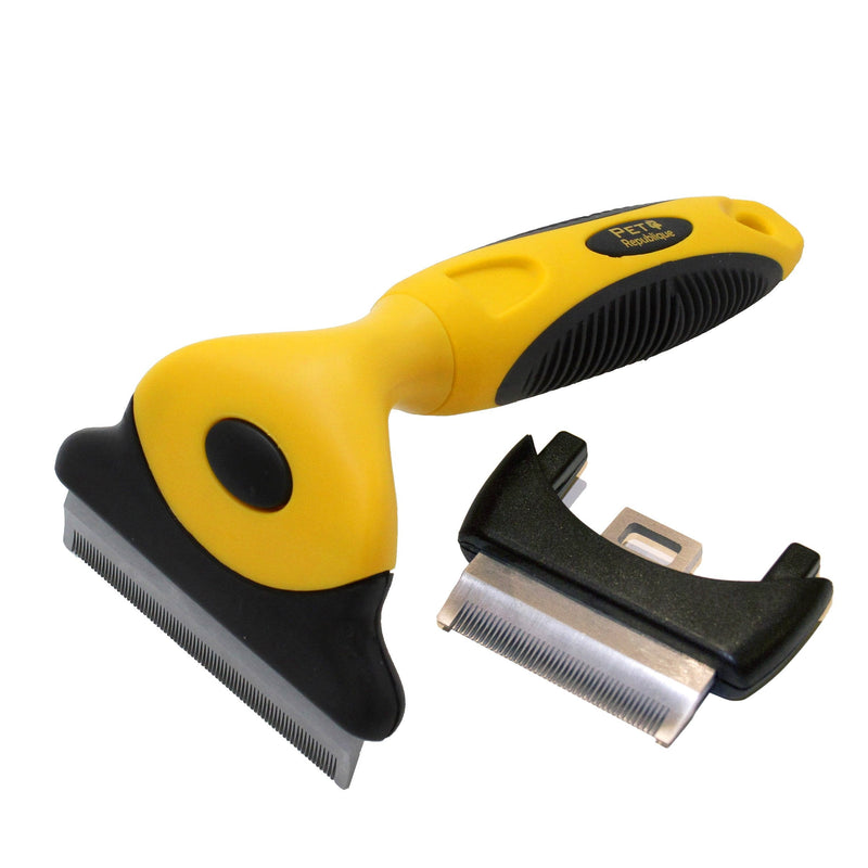 Pet Republique Dog Deshedding Tool - for Dogs, Cats, Rabbits, Any Furry Pets – Reduce Shedding with Varies Size Blades - Replaceable Blades 1.8" & 3.0" (S & L) Blades - BeesActive Australia