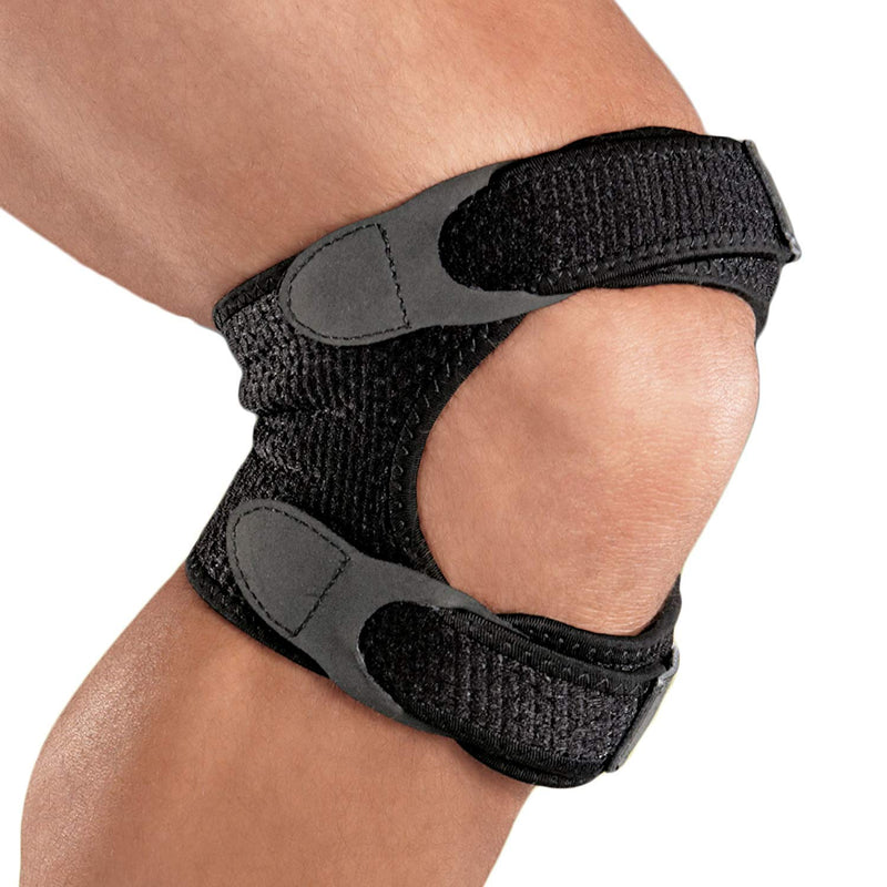 ACE Dual Strap Knee Support Soothing Gel Pads Deliver Targeted Pressure on Your Sore Tendons, Adjustable, Black, 1 Pack Dual Knee Strap - BeesActive Australia