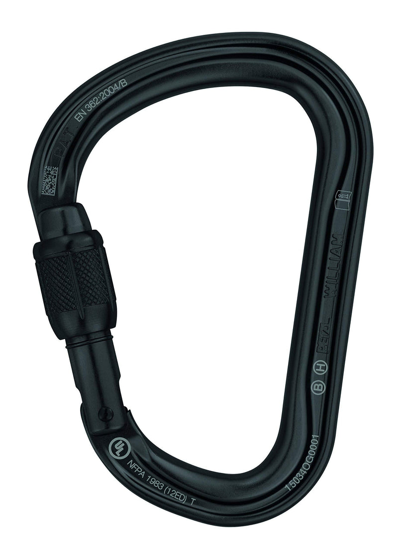 PETZL William Locking Carabiners (2016) Black Large - BeesActive Australia