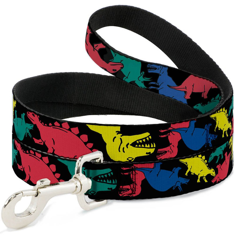 Buckle-Down Dog Leash Dinosaurs Black Multi Color Available in Different Lengths and Widths for Small Medium Large Dogs and Cats 6 Feet Long - 1" Wide - BeesActive Australia