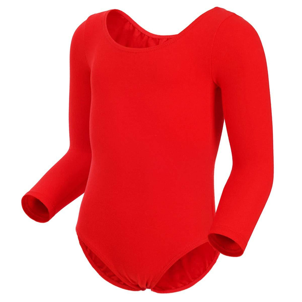 [AUSTRALIA] - MAGIC TOWN Long Sleeve Leotard for Girls Toddler Gymnastics Ballet Dance Red 10-12 