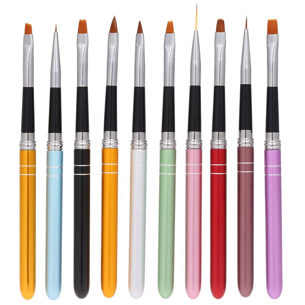 Anself 10Pcs Professional Nail Art Design Polish Brush Pen Liner Set for Acrylic Nail Gel Drawing Painting - BeesActive Australia