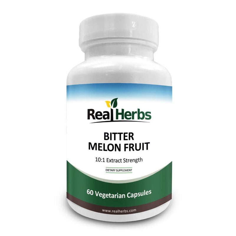 Real Herbs Bitter Melon Extract 750mg with 10:1 Extract Strength Dietary Supplement - 60 Vegetarian Capsules - BeesActive Australia