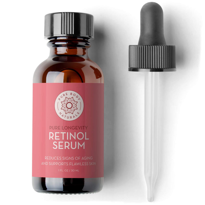 Retinol Face Serum by Pure Body Naturals - Retinol Serum with Witch Hazel, Myrtle Oil, and Ginseng - Age-Defying Wrinkle Cream and Dark Spot Corrector for Eye, Skin, and Face Wrinkles - 1 Fl Oz 1 Pack - BeesActive Australia