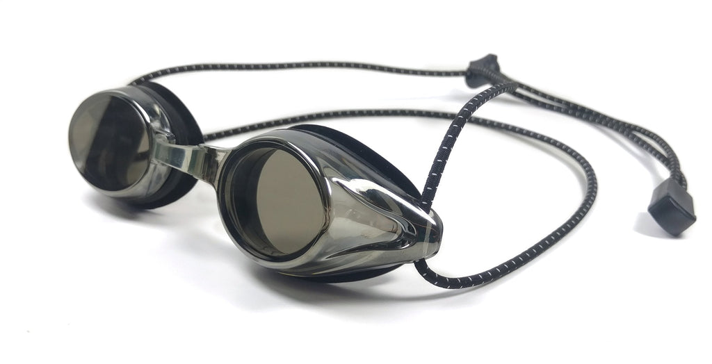 Resurge Sports Anti Fog Racing Swimming Goggles with Quick Adjust Bungee Strap Black Mirrored - BeesActive Australia