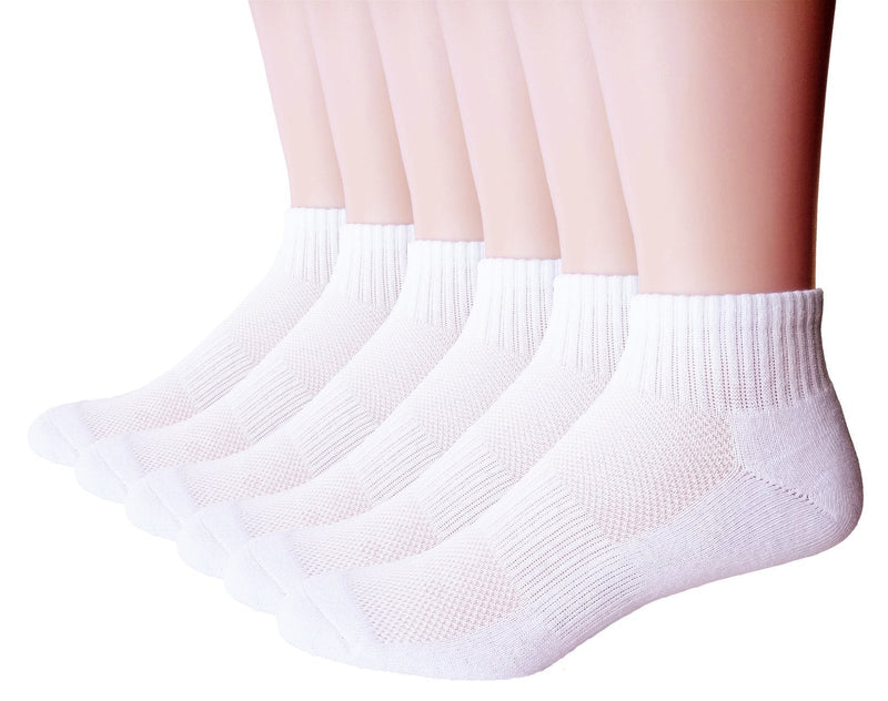 [AUSTRALIA] - Women's Anti-Blister Moisture Wicking Athletic Cushion Cotton Socks Half Cushion Sole Medium Thick Ankle Socks 6 Pack Shoe Size: 6-9 
